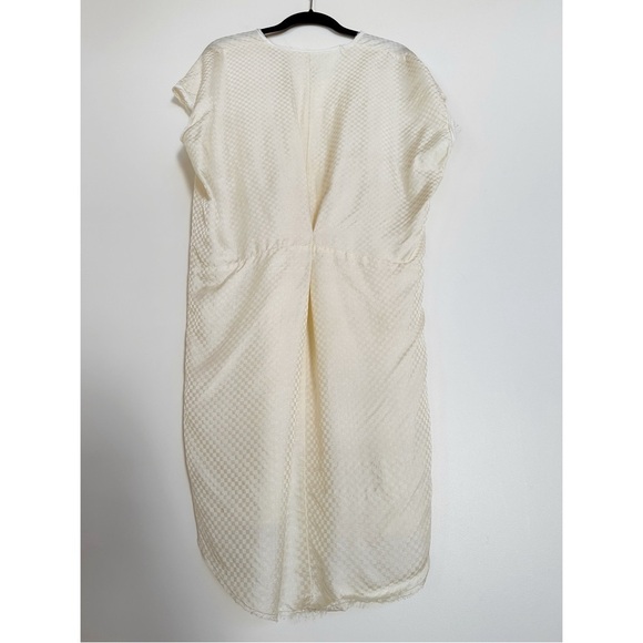 AQC Silk Checkered Dress Ivory Size 1 / Small - Picture 2 of 9